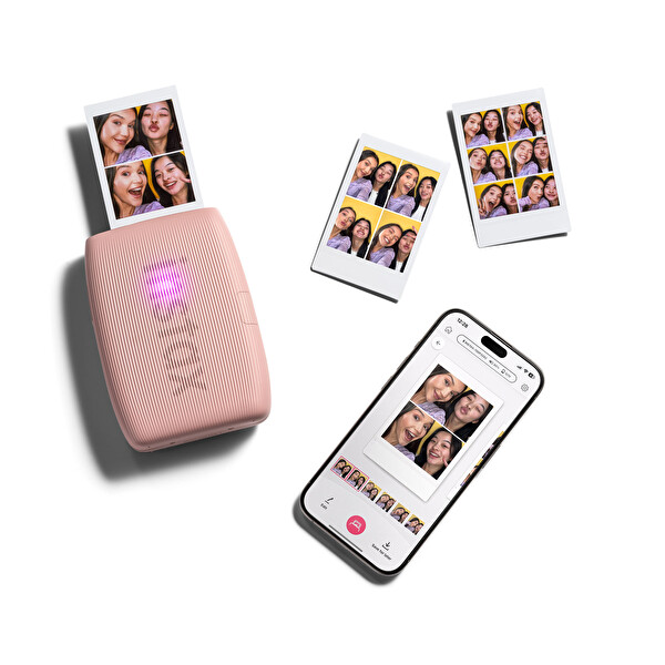 Fujifilm Instax Mini Link 3 Pembe Akıllı Telefon Yazıcısı Beyaz Çanta Deri Albüm ve 20'li Mini Film