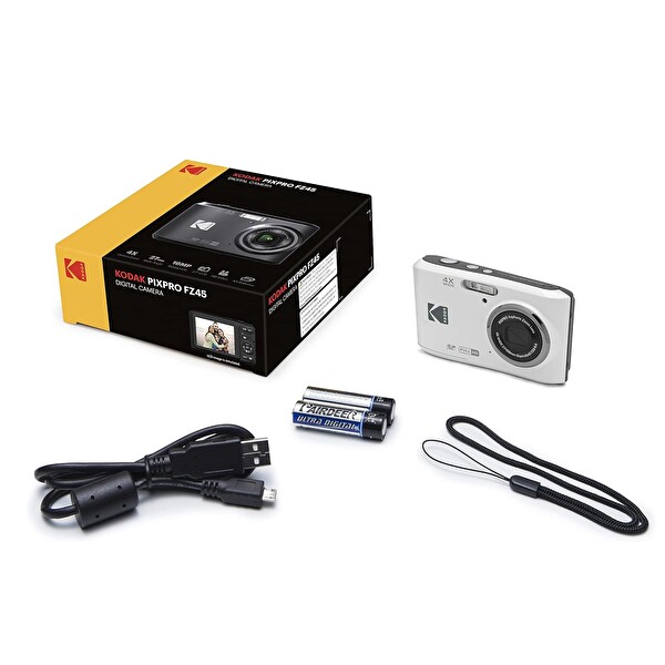 Kodak Friendly Zoom FZ45 4x Yakınlaştırma Dijital Fotoğraf Makinesi Beyaz