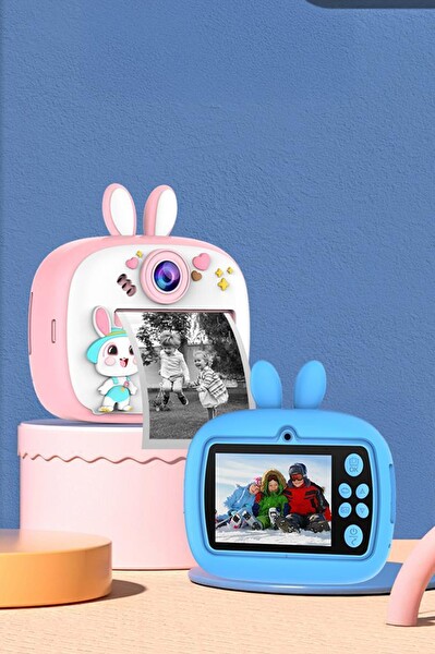 Torima TRM-CMR18 Mavi Dijital Video Fotoğraf Çocuk Kamerası Anlık Termal Resim Kağıt Baskılı Yazıcı