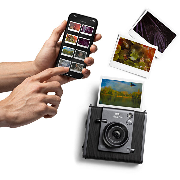 Instax Wide Evo Siyah Şipşak Anında Baskı ve Yazıcı Özellikli Hybrid Fotoğraf Makinesi