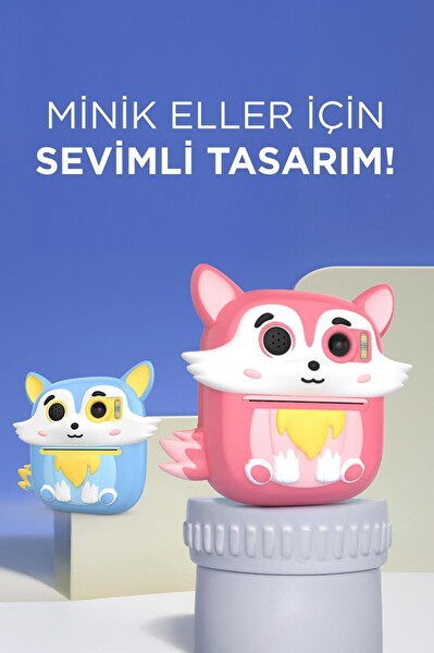 Torima CMR-20 Dijital Video Kayıt Fotoğraf Çocuk Kamerası Termal Resim Kağıt Baskılı Yazıcı Pembe