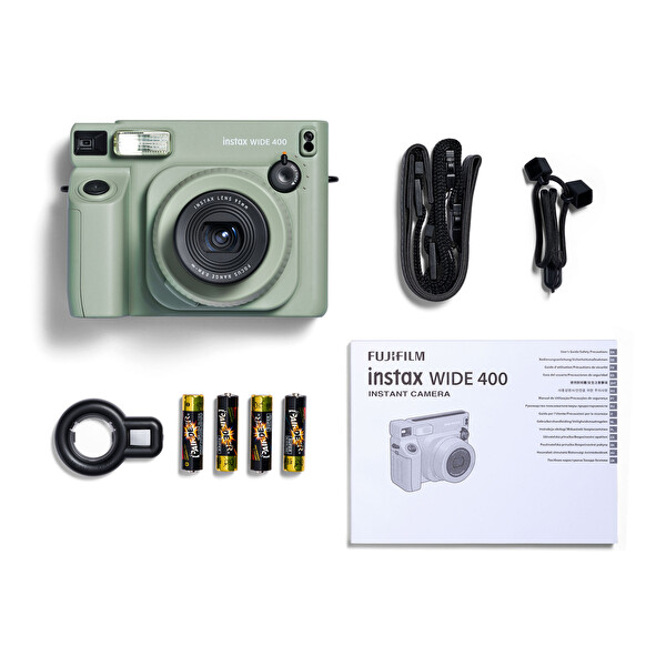 Fujifilm Instax Wide 400 Yeşil Fotoğraf Makinesi Deri Çanta Albüm ve 20'li Film Hediye Seti - FOTSI218-S4-20-DA-DK