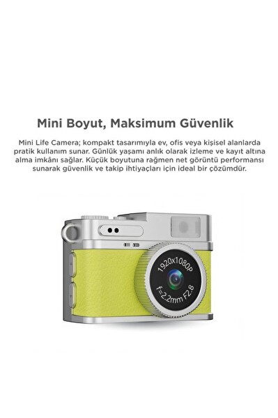 Torima CMR35 Sarı Dijital Mini Cep Boy Anahtarlık 1080P Video Fotoğraf Makinesi Kamera