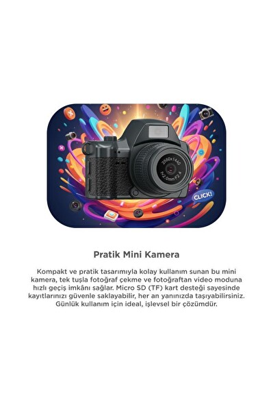 Torima CMR42 Siyah 128 GB Destekli 2K Video Mini Kamera Dijital Fotoğraf Makinesi