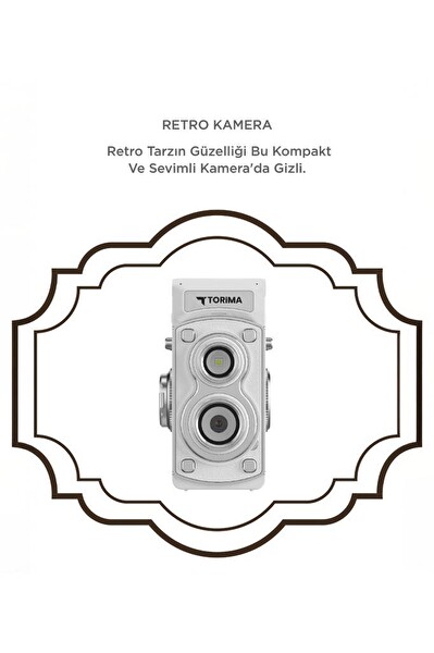Torima CMR44 Mini Retro Dijital Fotoğraf Makinesi Video Kamera 1080P Beyaz