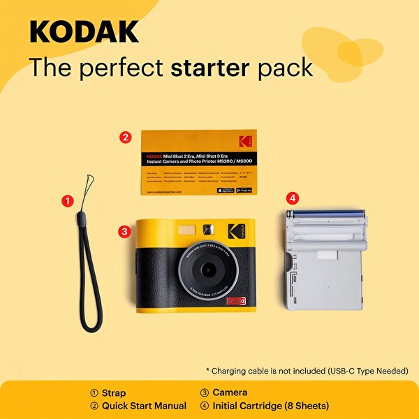 Kodak Mini Shot 3 Era Filmli Fotoğraf Makinesi Sarı