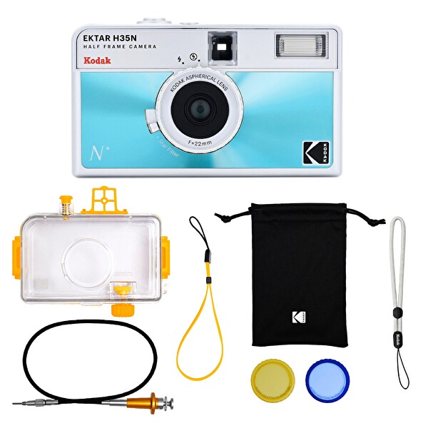 Kodak Ektar H35N 35mm Filmli Fotoğraf Makinesi Premium Paket-Sırlı Mavi