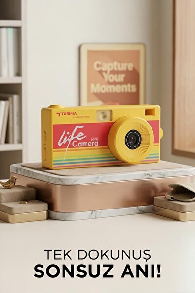 Torima CMR47 Life Dijital Kamera Selfie Video Vlog Kamerası Mini Fotoğraf Makinesi Sarı