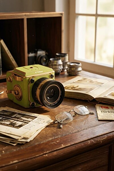 Torima CMR48 Vintage Dijital Kamera Selfie Video Vlog Kamerası Fotoğraf Makinesi Açık Yeşil