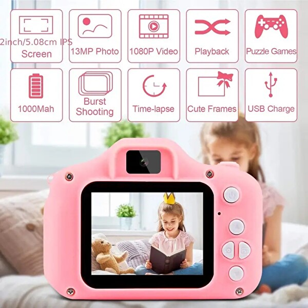 Çeşithane SY324 Çocuk Dijital Kamera Pembe
