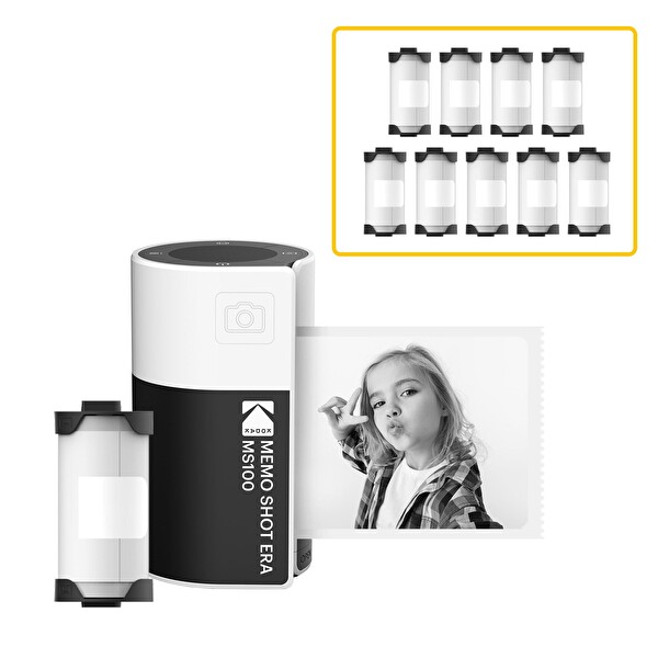 Kodak Memo Shot Era Filmli Fotoğraf Makinesi ve MS100W -9Roll Etiket Paketi