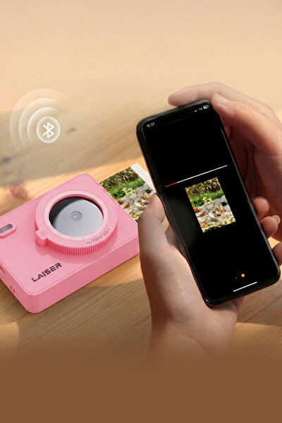 Laiser Z5S Instant Kamera ve Fotoğraf Yazıcısı - Şipşak Fotoğraf Makinesi Pembe