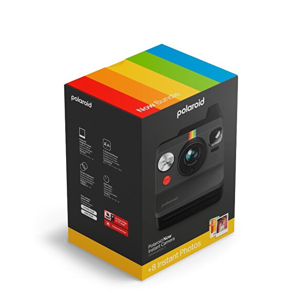 Polaroid Now Gen3 Siyah Fotoğraf Makinesi ve Renkli Film Paketi - 8 Film