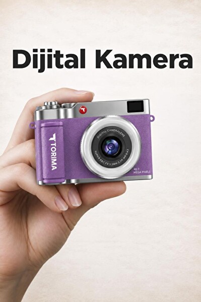 Torima CMR50 Mini Dijital Retro Kamera 48MP Selfie Video Vlog Kamerası Mor