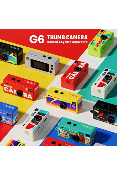 Piyatech G6 Thumb Camera 1080P HD Video Kayıtlı Retro Tasarım Taşınabilir Mini Dijital Kamera