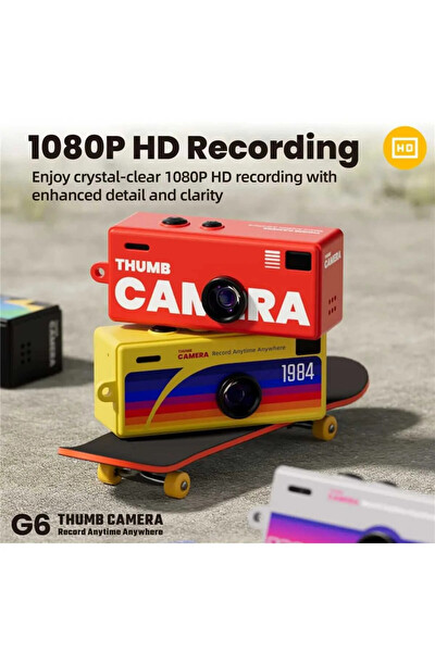 Piyatech G6 Thumb Camera 1080P HD Video Kayıtlı Retro Tasarım Taşınabilir Mini Dijital Kamera