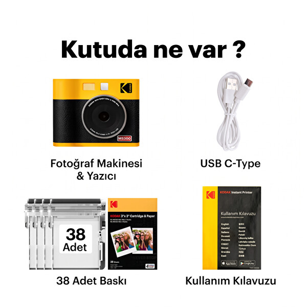 Kodak Mini Shot 3 ERA Filmli Fotoğraf Makinesi - 30'lu Baskı Seti