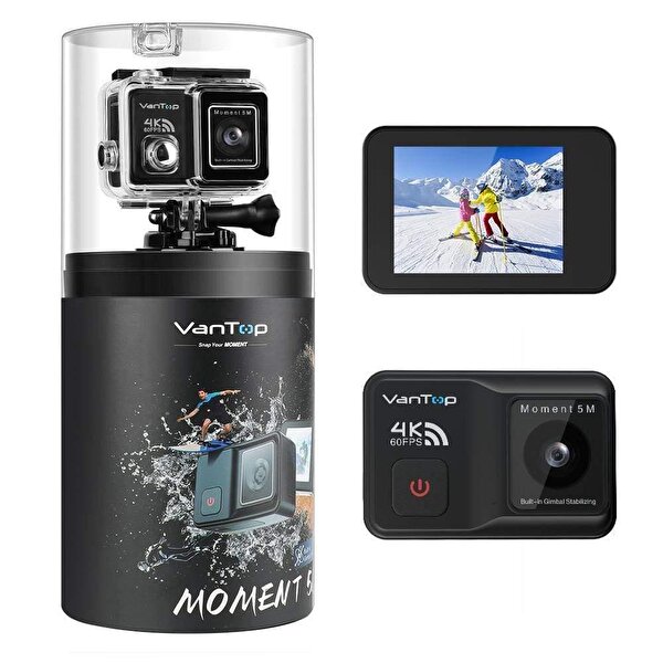 Vantop Vantop Moment 5M 4K 20MP Aksiyon Kamera+Mekanik Görüntü Stabilizasyon 2 Axis+Sony IMX258 Sensör+Çift Batarya+170° Geniş Açı
