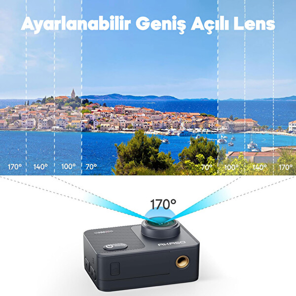 Akaso V50X 4K 30fps Aksiyon Kamera ve Aksesuar Seti
