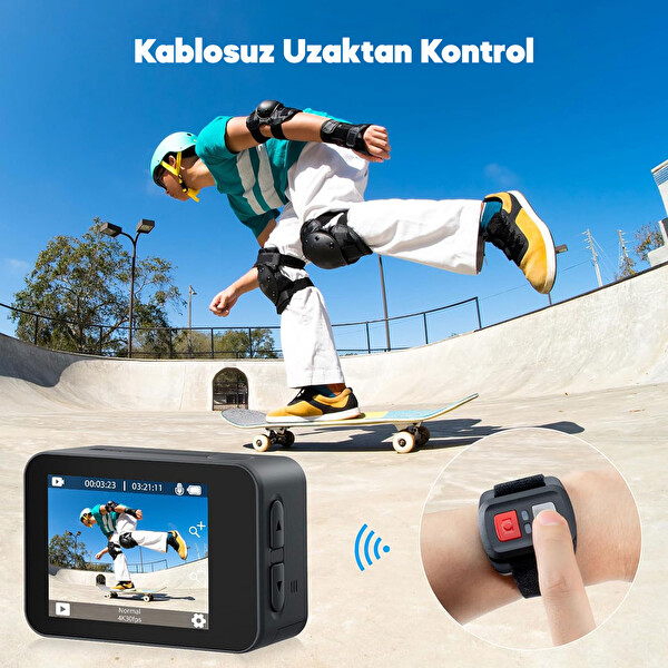 Akaso V50X 4K 30fps Aksiyon Kamera ve Aksesuar Seti