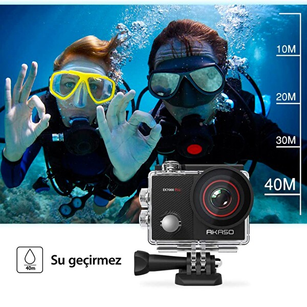 Akaso EK7000 Pro 4K Wi-Fi Aksiyon Kamera ve Aksesuar Seti