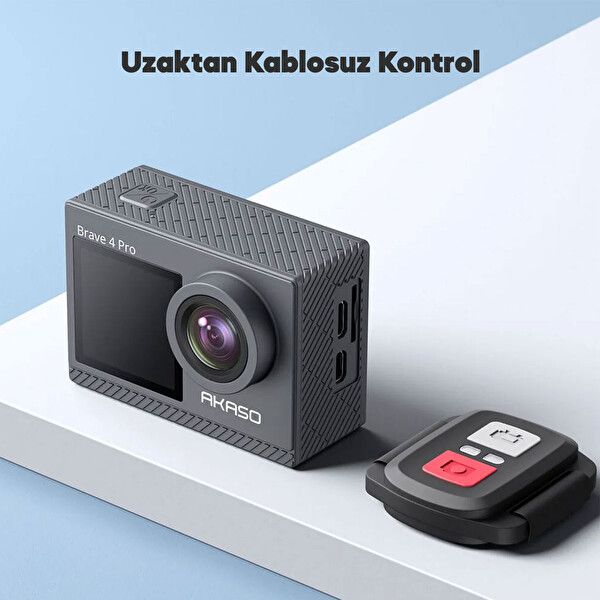 Akaso Brave 4 Pro Dual Screens 4K 30Fps Wi-Fi Aksiyon Kamera ve Aksesuar Seti