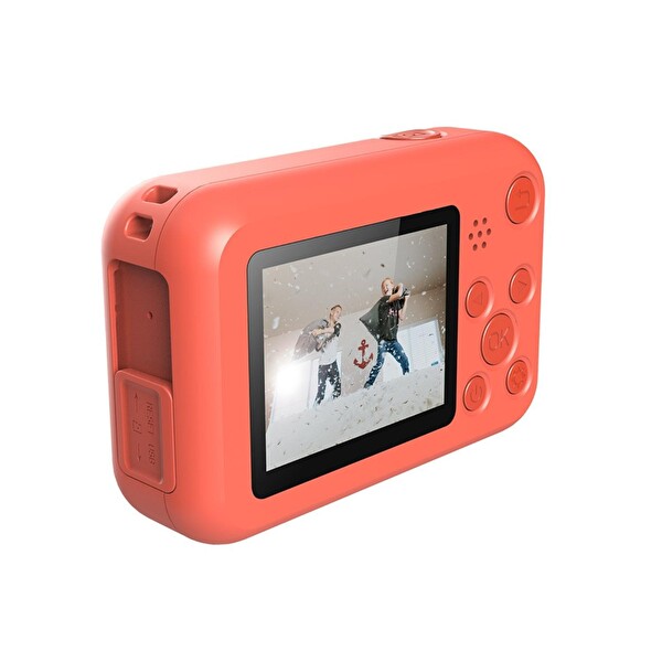 Sjcam FunCam Çocuklar için Ayı Desenli Kırmızı Fotoğraf Makinesi ve Kamera
