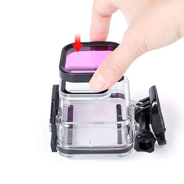 KingMa GoPro Hero 8 Uyumlu Mor Su Altı Dalış Filtresi