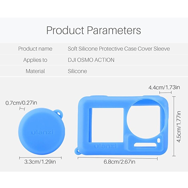 Ulanzi OA-3 DJI Osmo Action Silikon Mavi Kılıf
