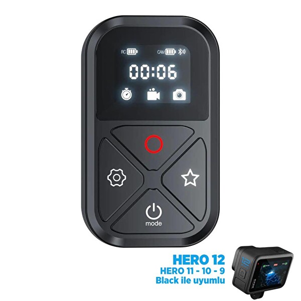 Telesin GoPro Aksiyon Kameraları Uyumlu The Remote 3.0 Uzaktan Kumanda