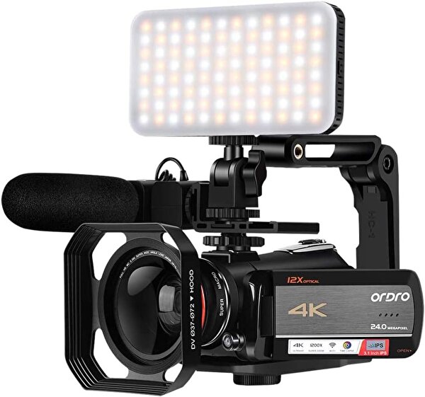 Ordro Ordro AC5 12X Optik Yakınlaştırma UHD 4K 3.1" IPS Video Kamera