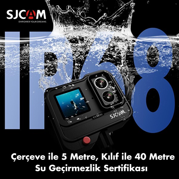 Sjcam SJ20 Dual Lens 4K 30 FPS 20 MP 6 Eksenli Gyro Gece Görüş Aksiyon Kamerası Siyah