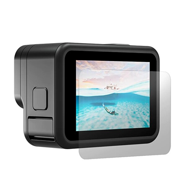 Telesin GoPro Hero12 Black/Hero11/Hero10 / Hero9 Uyumlu Ön Ekran+Arka Ekran+Lens Temperli Kırılmaz Cam Filmi