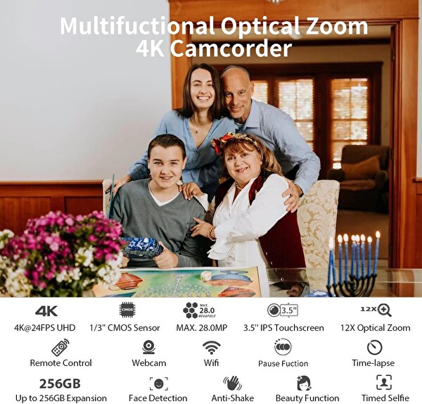 Ordro AX65 FHD 60 FPS 4K Canlı Yayın Video Kamera