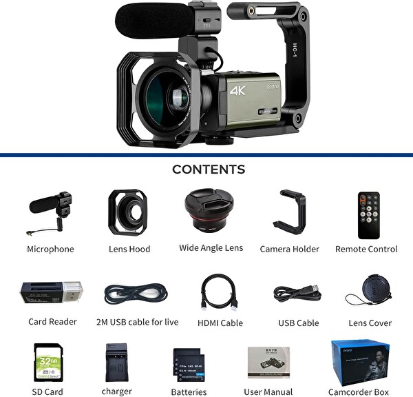 Ordro AX65 FHD 60 FPS 4K Canlı Yayın Video Kamera