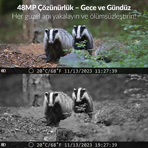 Juo 850WS Güneş Enerjili Fotokapan 48 MP Full HD WiFi Hareket Sensörlü Gece Görüşlü IP66 Su Geçirmez