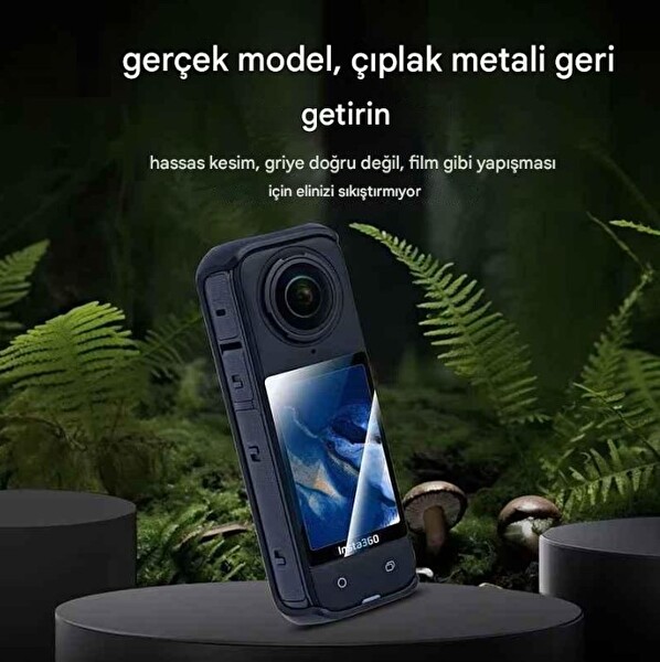 Insta360 X4 Aksiyon Kamera Uyumlu Şeffaf Ekran Koruyucu Nano Jelatin - 4 Adet