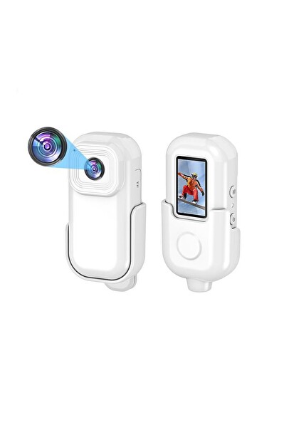 Torima CMR-27 Beyaz 1080P HD Kayıt 140 Derece Geniş Açı Klips Tasarımlı Giyilebilir Aksiyon Kamerası