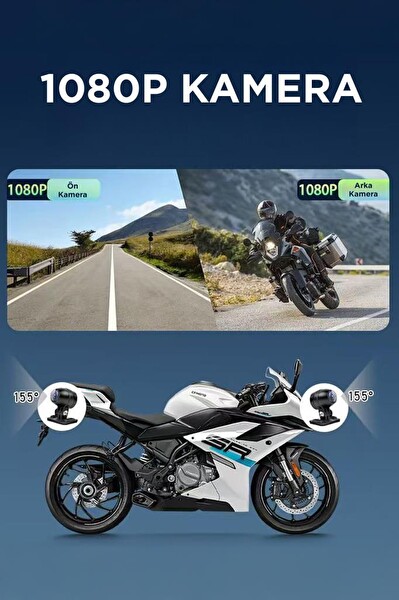 Torima M5F Ultra HD WiFi Panaromik Aksiyon Kamerası Motosiklet Gözetleme Kamerası