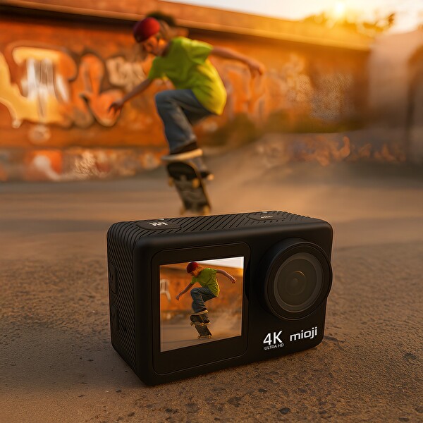 Mioji Action 12X 4K 60FPS 20 MP Çift Ekran WiFi 170 Derece Aksiyon Kamerası
