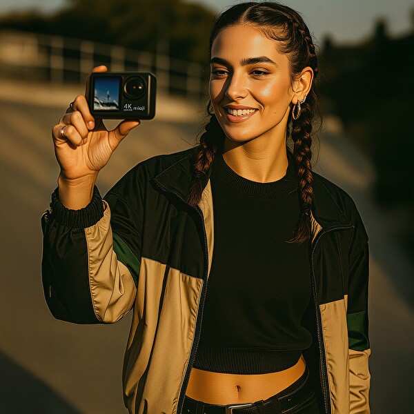 Mioji Action 12X 4K 60FPS 20 MP Çift Ekran WiFi 170 Derece Aksiyon Kamerası