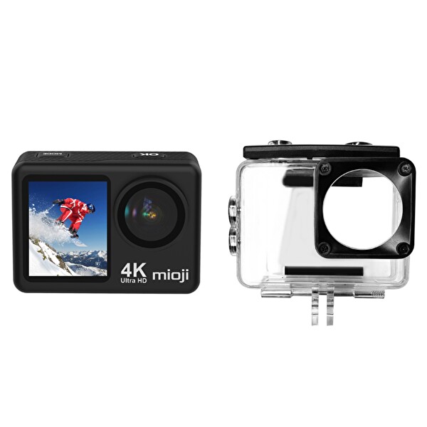 Mioji Action 12X 4K 60FPS 20 MP Çift Ekran WiFi 170 Derece Aksiyon Kamerası