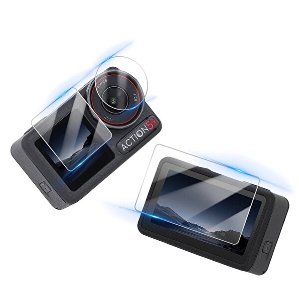 Rova DJI Osmo Action 5 Pro Uyumlu Şeffaf Ekran koruyucu Nano Jelatin