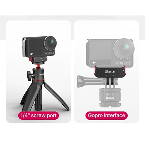 Ulanzi OA-11 Osmo Action 3-4-5 Uyumlu Manyetik Katlanabilir Çift Bağlantı Aparatı