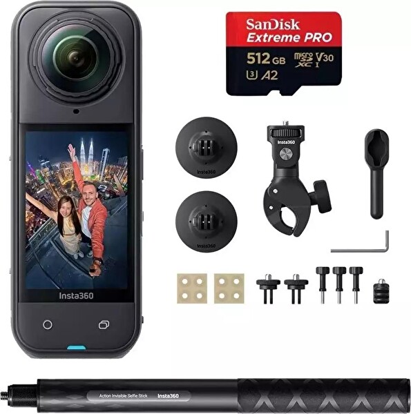 Insta360 X5 Aksiyon Kamera Motosiklet Kit 512 GB