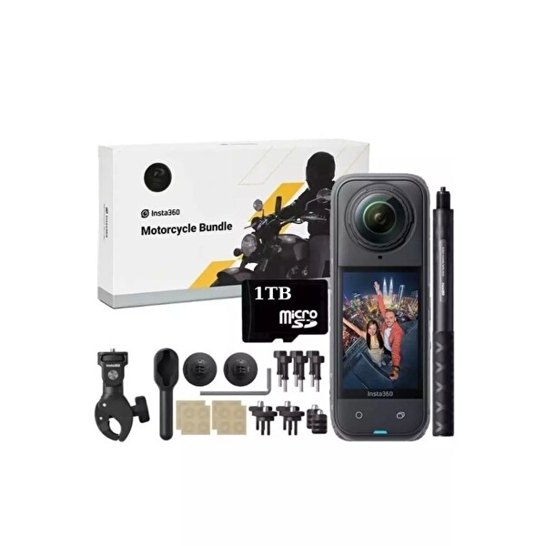 Insta360 X5 Aksiyon Kamera Motosiklet Kit - 1 TB