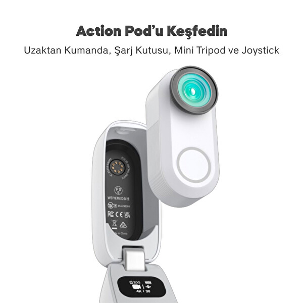 Akaso SnapX 4K/60FPS 20MP Wi-Fi Vücut Kamerası Giyilebilir Video Kaydedici App Kontrollü Mini Aksiyon Kamera Taşınabilir