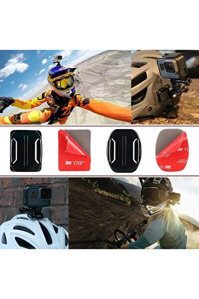 Fimtech Tüm Aksiyon Kameraları ile Uyumlu Kask Bağlantı Seti