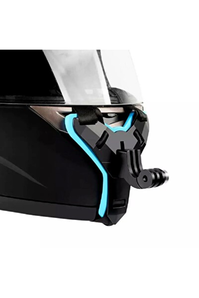 Fimtech Tüm Aksiyon Kameralara Uyumlu Kask Bağlantı Kayışı Mavi