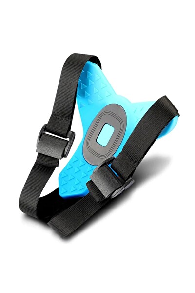 Fimtech Tüm Aksiyon Kameralara Uyumlu Kask Bağlantı Kayışı Mavi